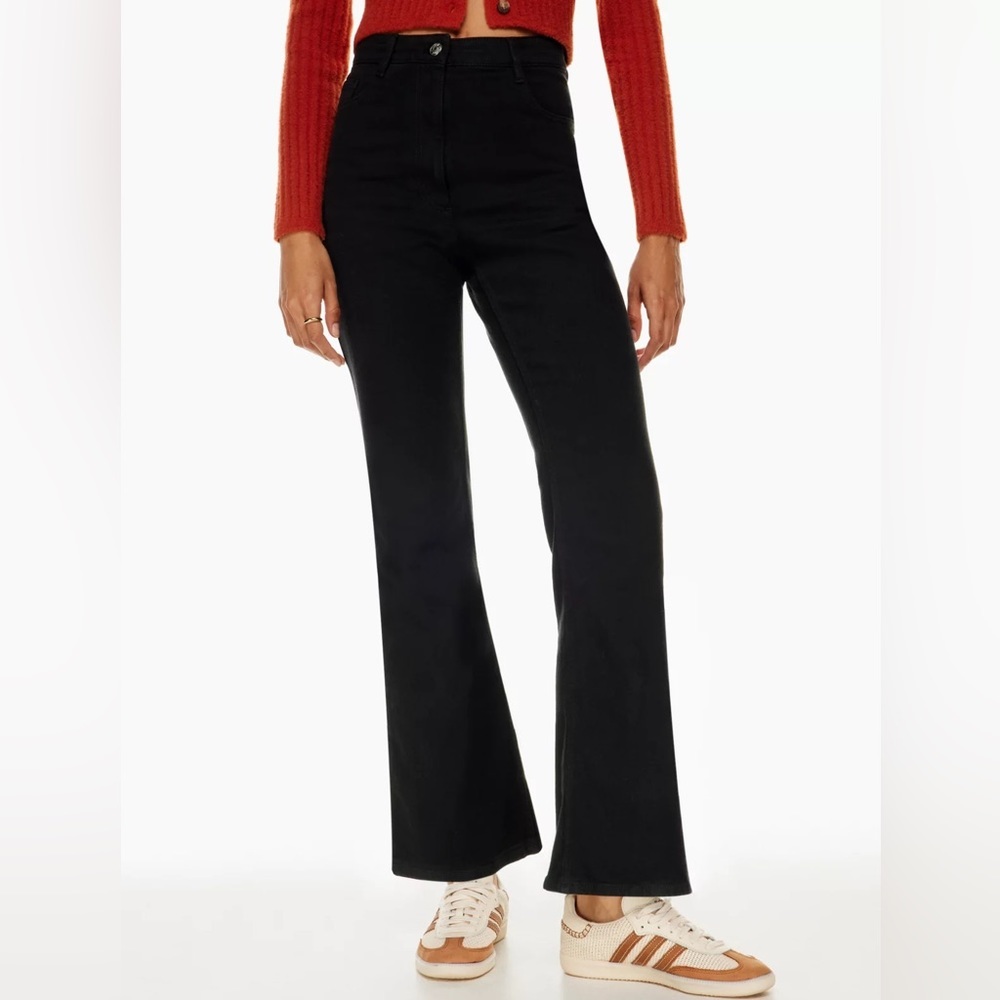 Aritzia Wilfred Free Twostep Flare Leg High Waisted Jeans Black Women’s Size 6 - Picture 1 of 13